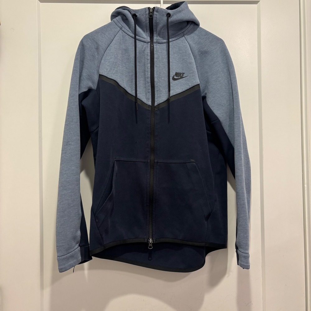 Nike Tech Fleece Full Zip Hoodie Mens Small Blue Two Tone Windrunner Jacket